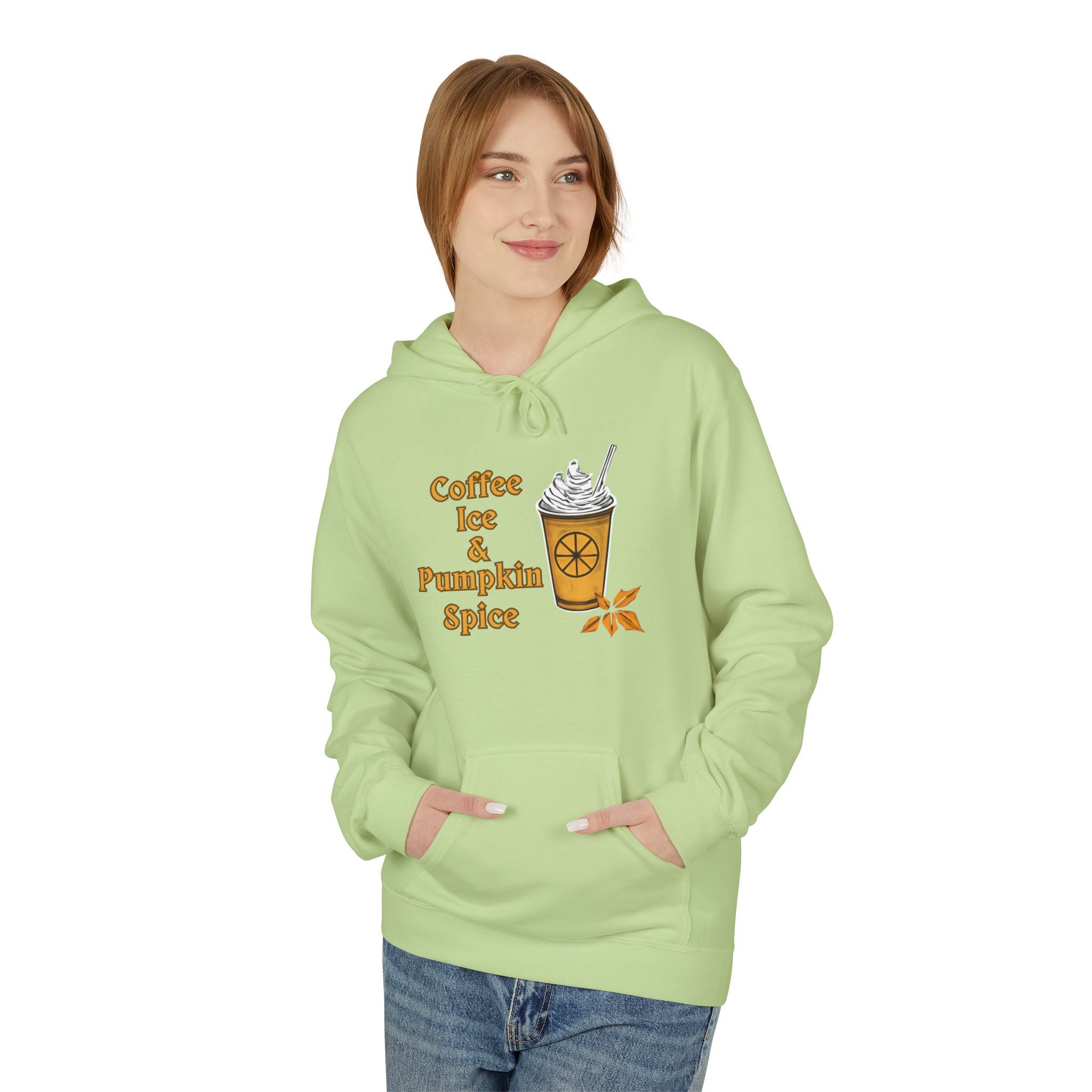 Coffee, Ice, Pumpkin Spice - Unisex Midweight Softstyle Fleece Hoodie
