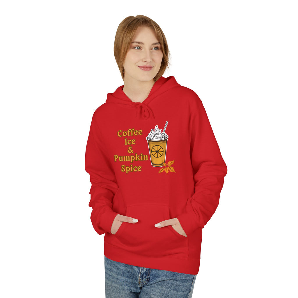 Coffee, Ice, Pumpkin Spice - Unisex Midweight Softstyle Fleece Hoodie