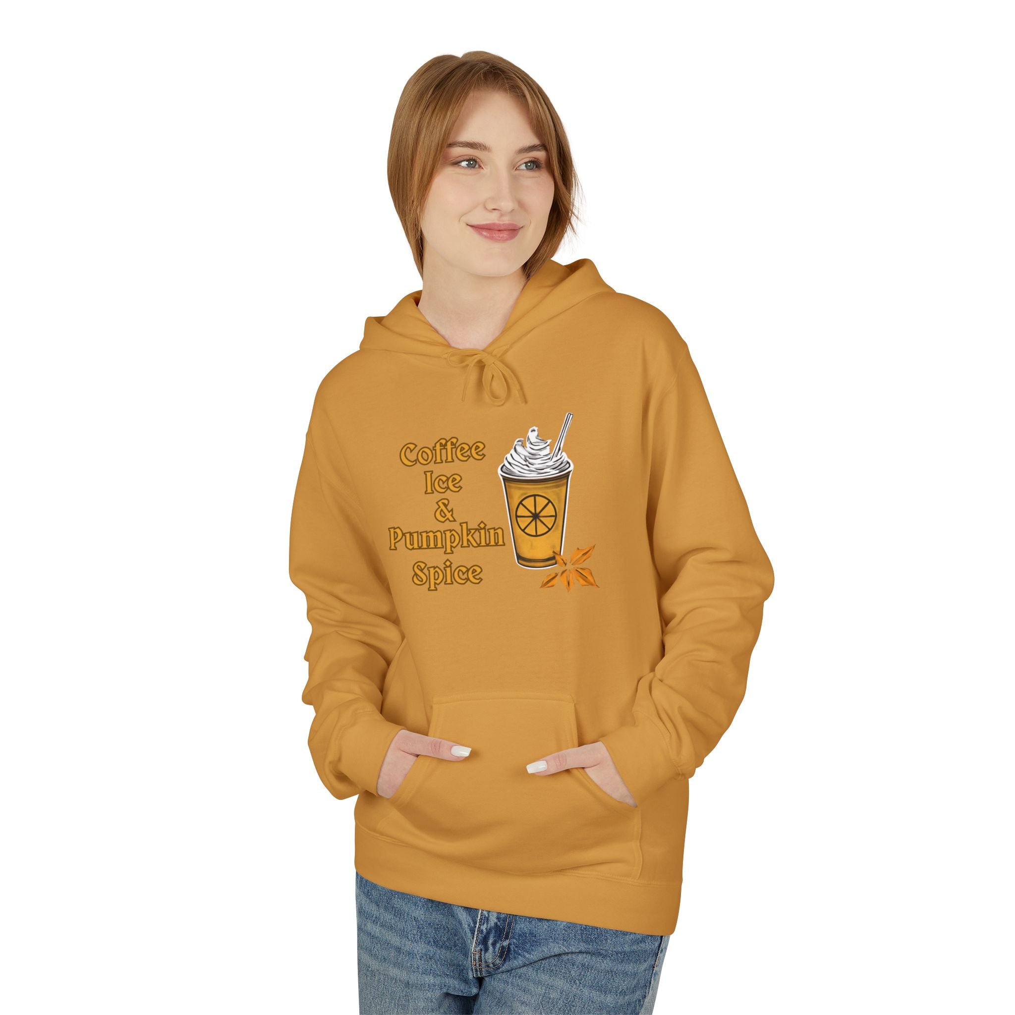 Coffee, Ice, Pumpkin Spice - Unisex Midweight Softstyle Fleece Hoodie