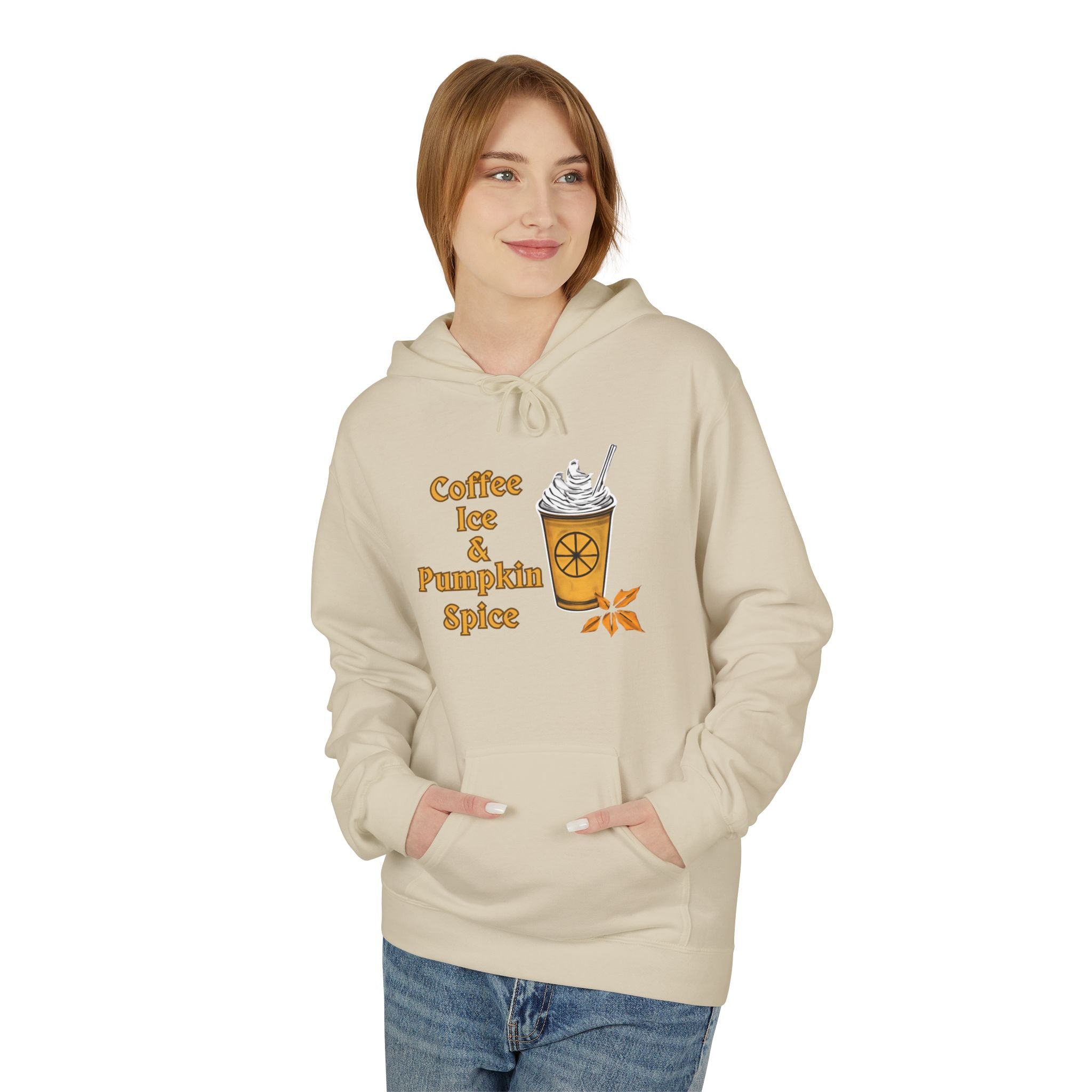 Coffee, Ice, Pumpkin Spice - Unisex Midweight Softstyle Fleece Hoodie