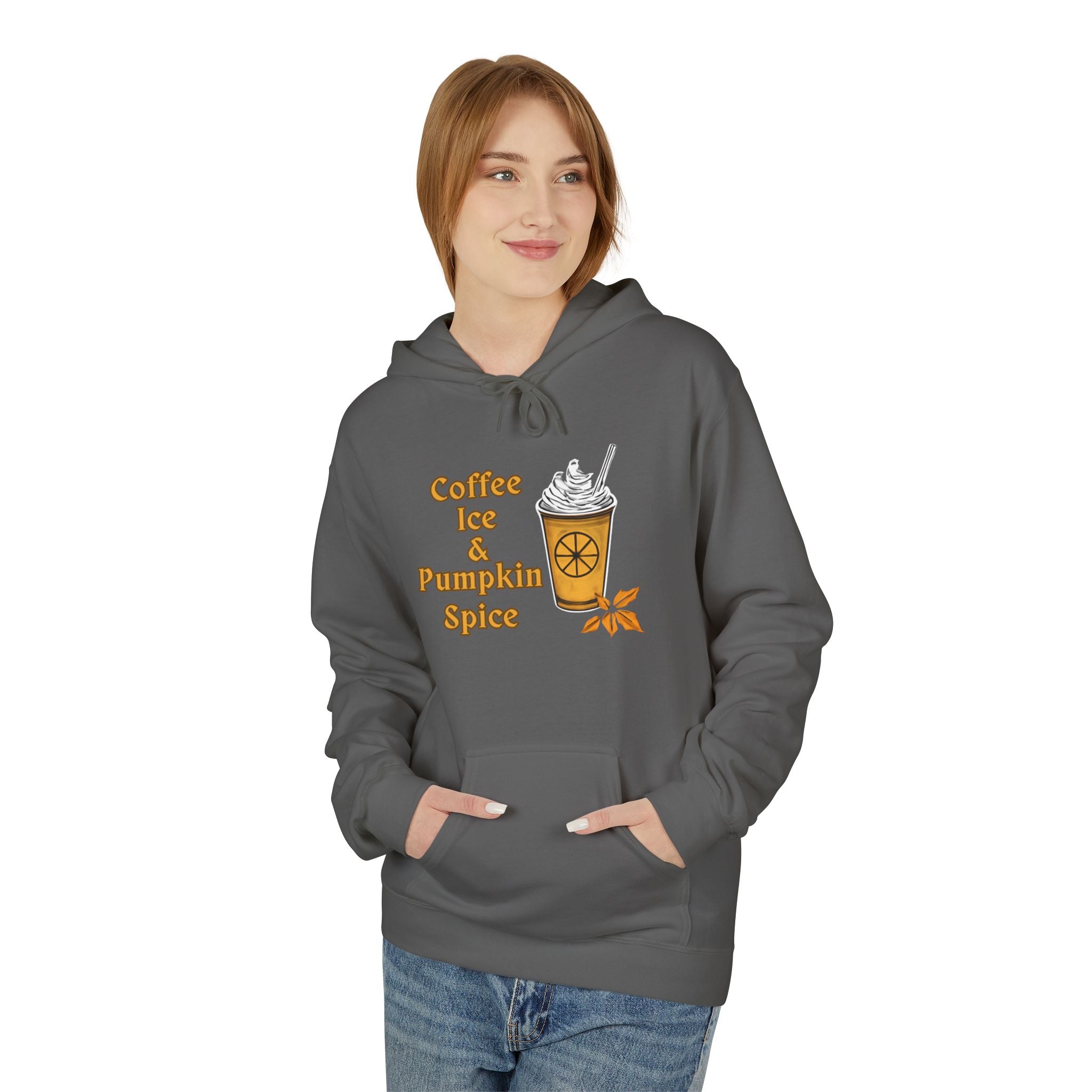 Coffee, Ice, Pumpkin Spice - Unisex Midweight Softstyle Fleece Hoodie