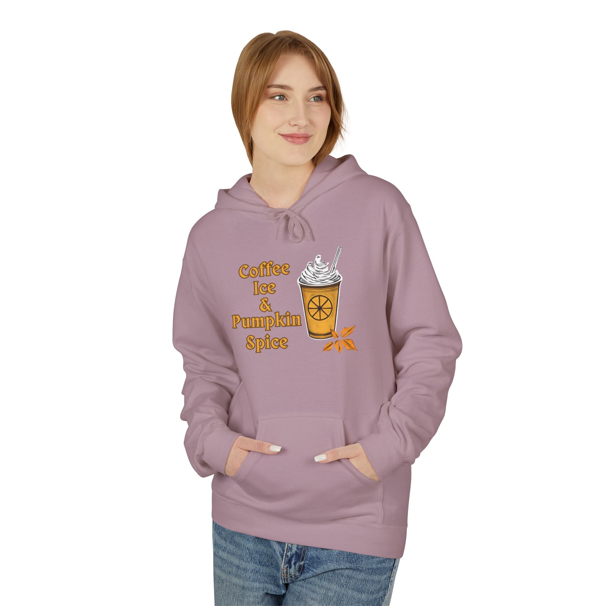 Coffee, Ice, Pumpkin Spice - Unisex Midweight Softstyle Fleece Hoodie