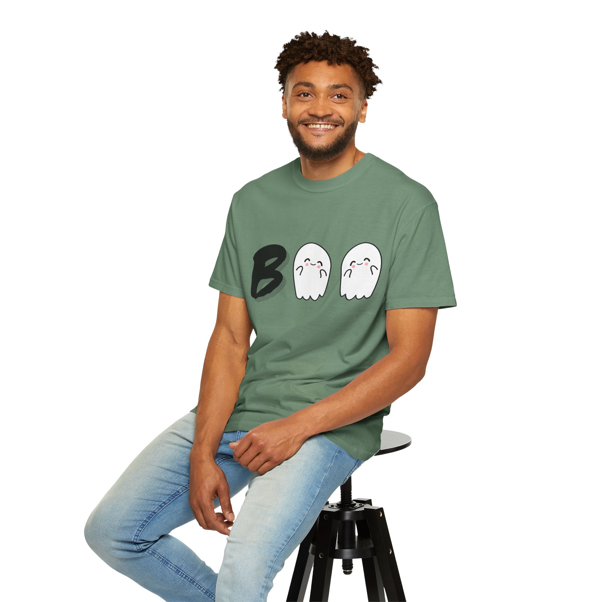Cute Ghost 'Boo' Unisex T-shirt | Fun Halloween Tee for Ghost Lovers, Casual Wear, Gift for Friends, Halloween Party, Fall Style